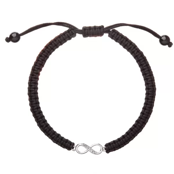 Kabbalah náramok proti uhranutiu strieborné nekonečno 13002.3 čierny