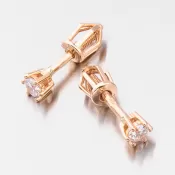 Dámske náušnice ružové zlato 585 zirkón v ružovej farbe 52DZ-8012CV-ZIR