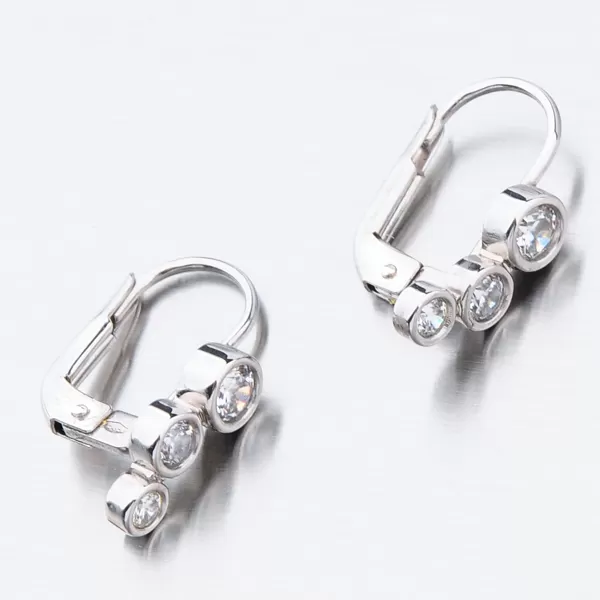 Dámske náušnice zirkón v briliantovom bruse 52GZ-8030B-KL