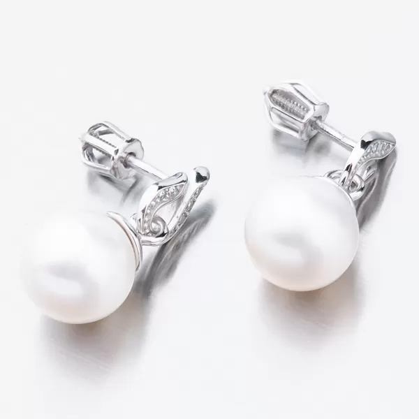 Zlaté visiace náušnice s perlou 52GZ-3125B