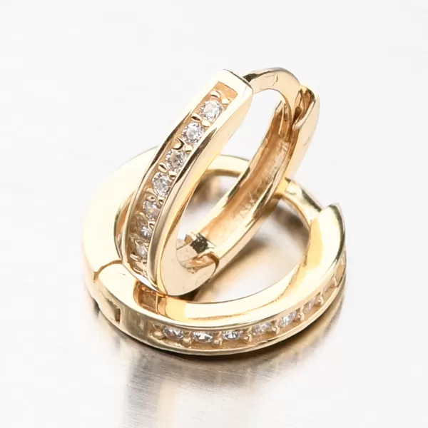 Detské náušnice biele zlato 585 kruhy so zirkónmi 52GZ-3342ZBB