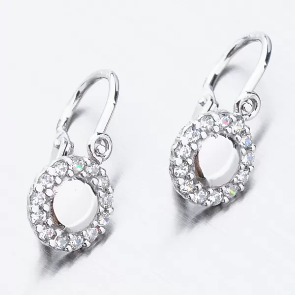 Detské náušnice biele zlato 585 zirkón 52DN-2750BB