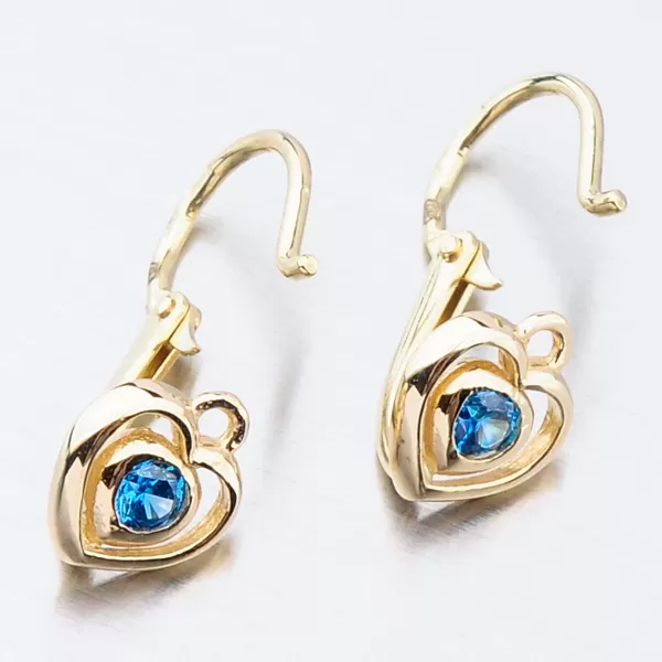 Detské náušnice žlté zlato 585 zirkón 52DN-2752ZM