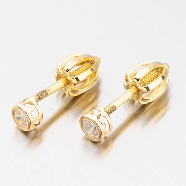 Dámske jednoduché náušnice zo žltého zlata 52GZ-62231Z-SR