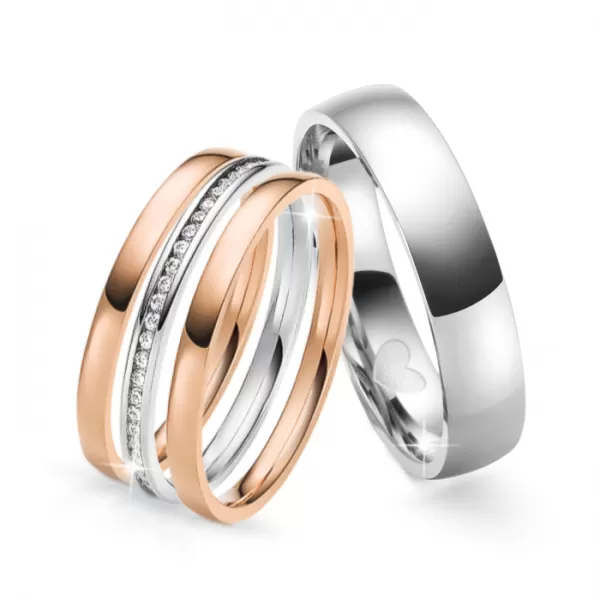 Oceľové zirkónové svadobné obrúčky na skladacie SP-NS-03-04-03