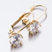 Dámske náušnice žlté zlato 585 zirkón 52GZ-8001Z-KL