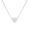 Strieborný náhrdelník so syntetickým opálom biele srdce 12048.1