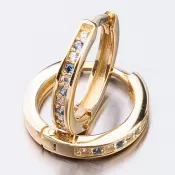 Detské náušnice žlté zlato krúžky 585 so zirkónmi 52GZ-3344ZMB