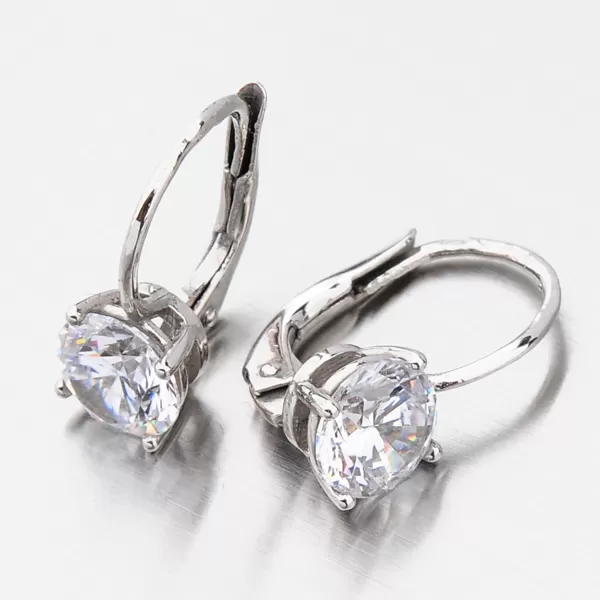 Dámske náušnice biele zlato 585 zirkón visiaci 668P-120628