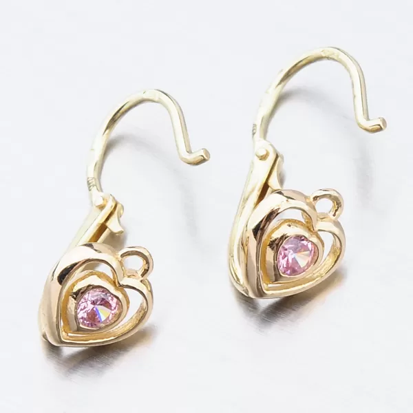 Detské náušnice žlté zlato 585 zirkón 52DN-2752ZR