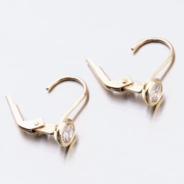 Dámske náušnice žlté zlato 585 zirkón 52DZ-8003Z-KL-ZIR