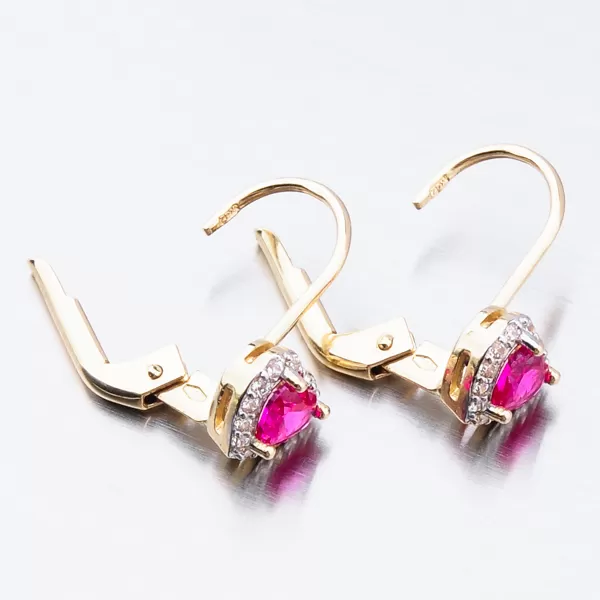 Dámske náušnice žlté zlato 585 zirkón 52GZ-8015ZCB-KL