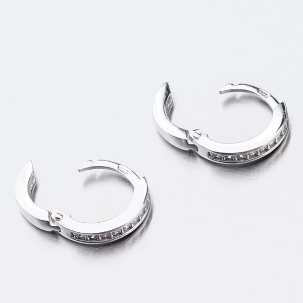 Detské náušnice biele zlato 585 kruhy so zirkónmi 52GZ-3342BBB