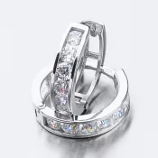 Detské náušnice biele zlato 585 zirkónové krúžky 52GZ-3345BBB