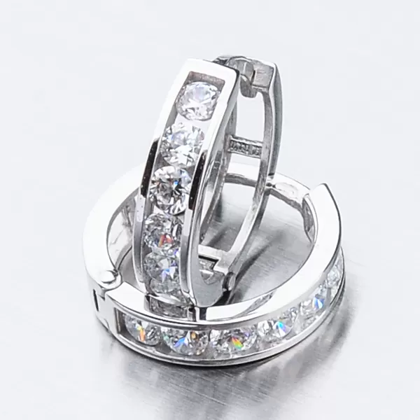 Detské náušnice biele zlato 585 zirkónové krúžky 52GZ-3345BBB