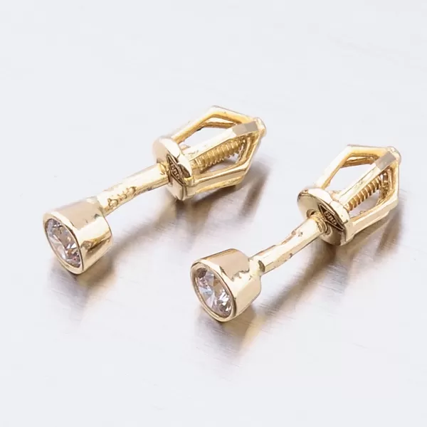 Dámske náušnice žlté zlato 585 zirkón 52DZ-8017Z-ZIR