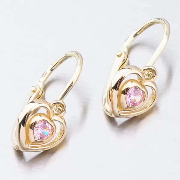 Detské náušnice žlté zlato 585 zirkón 52DN-2752ZR