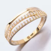 Zlatý prsteň so zirkónmi 51GZ-3352Z