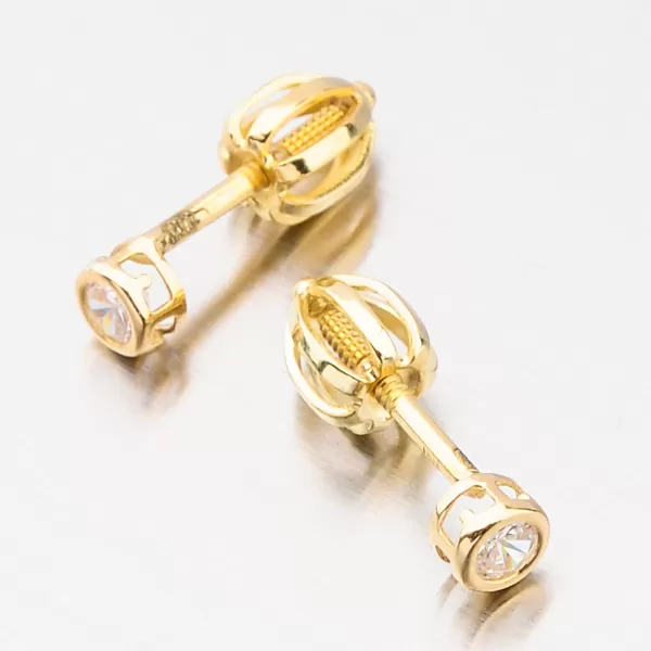 Dámske jednoduché náušnice zo žltého zlata 52GZ-62231Z-SR