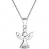 Strieborný náhrdelník anjel so Swarovski kryštálmi biely 32078.1