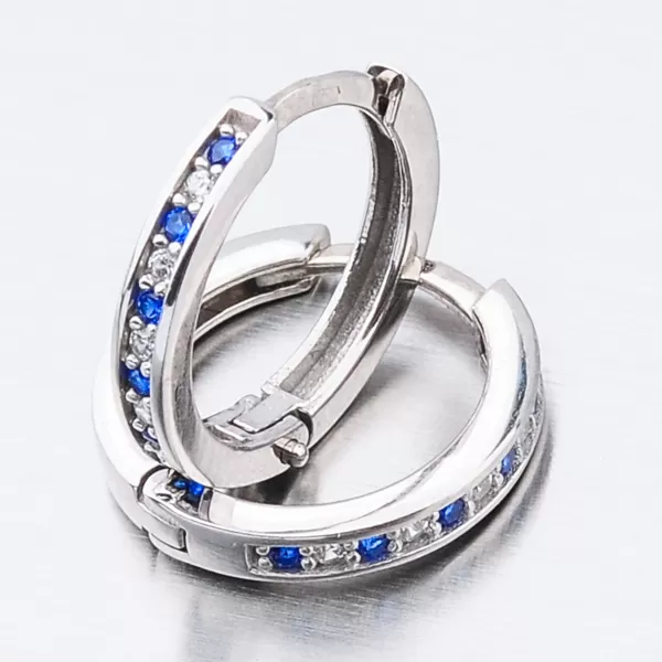 Detské náušnice biele zlato 585 kruhy so zirkónmi 52GZ-3344BTM