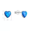 Strieborné náušnice kôstky so syntetickým opálom modré srdce 11337.3