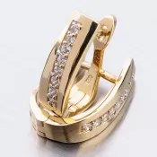 Dámske náušnice žlté zlato 585 so zirkónmi 52DZ-8018Z-ZIR