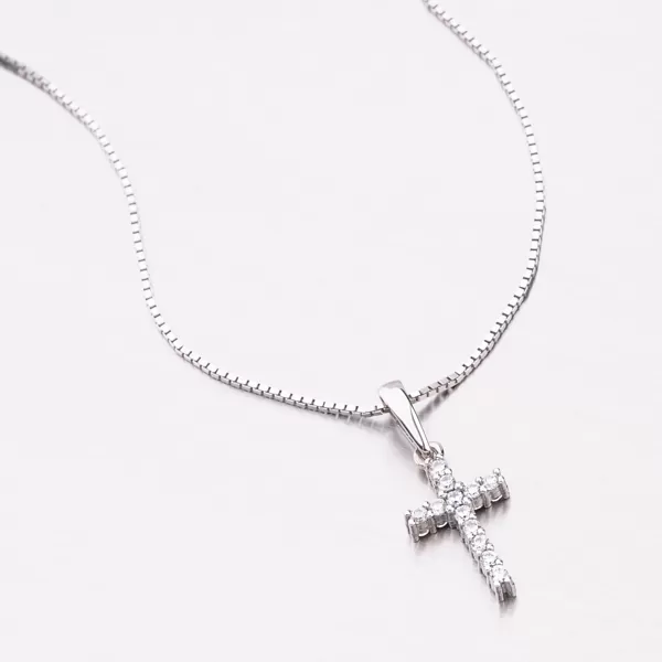 Zlatý kríž so zirkónmi z oboch strán 53DZ-60100B-ZIR