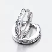 Detské náušnice biele zlato 585 kruhy so zirkónmi 52GZ-3342BBB