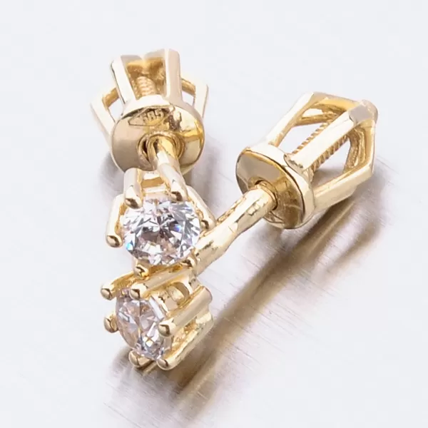 Dámske náušnice žlté zlato 585 zirkón 52DZ-8012Z-ZIR