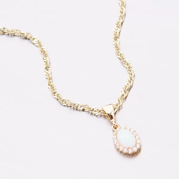 Zlatý prívesok s opálom 13-364