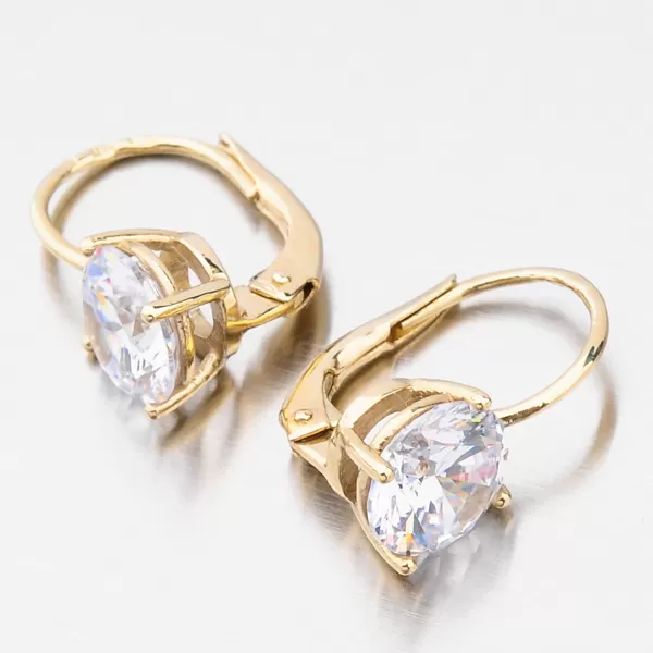 Dámske náušnice žlté zlato 585 zirkón v žltom 663P-120613