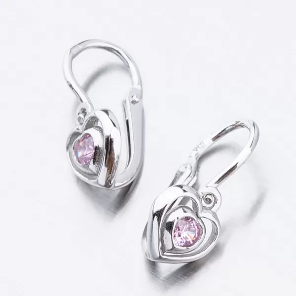 Detské náušnice biele zlato 585 zirkón 52DN-2752BR