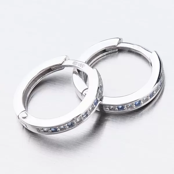 Detské náušnice biele zlato 585 zirkónové krúžky 52GZ-3344BMB