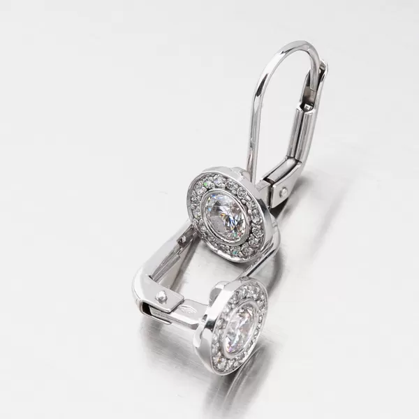 Dámske náušnice biele zlato 585 zirkón visiace 52GZ-8028B-KL