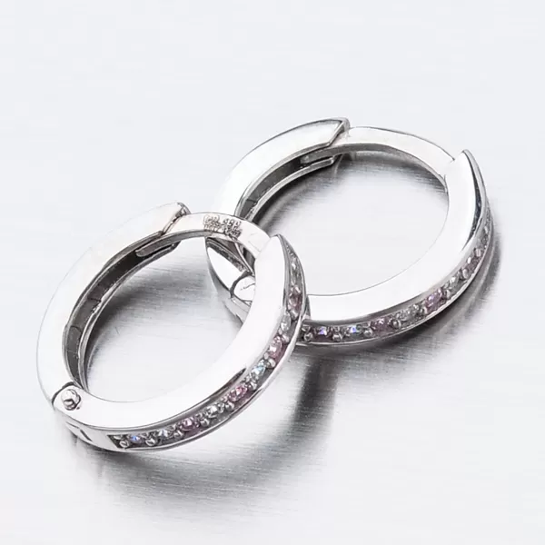 Detské náušnice biele zlato 585 zirkónové krúžky 52GZ-3343BBB