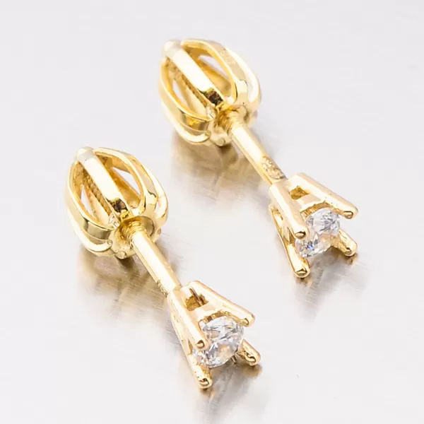 Dámske náušnice žlté zlato 585 malý zirkón v žltej farbe 52DZ-60129Z-SR