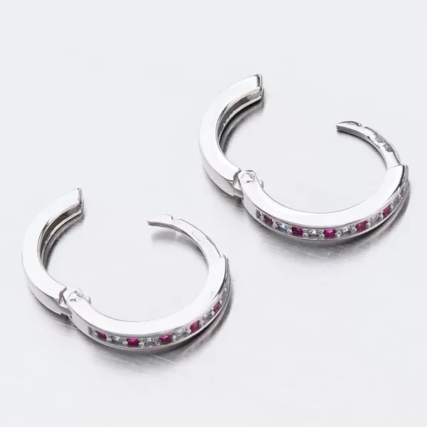 Detské náušnice biele zlato 585 zirkónové krúžky 52GZ-3344BCB