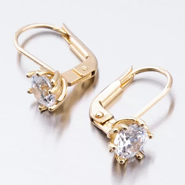 Dámske náušnice žlté zlato 585 zirkón 52GZ-8001Z-KL