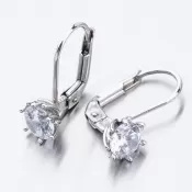 Dámske náušnice biele zlato 585 zirkón 52GZ-8001B-KL