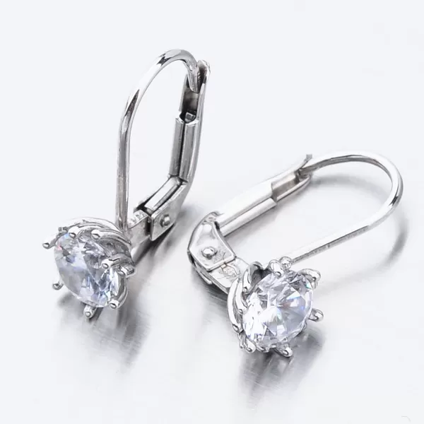 Dámske náušnice biele zlato 585 zirkón 52GZ-8001B-KL