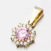 Zlatý prívesok s ružovým zirkónom 352P-130086-08