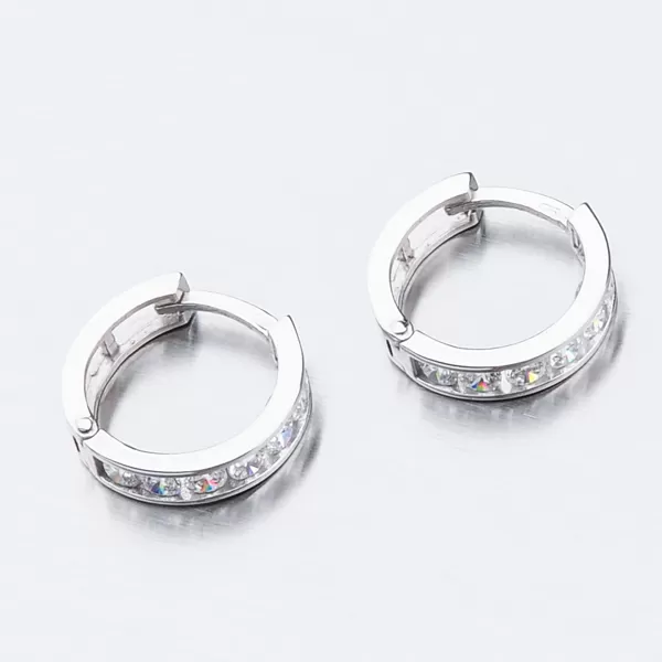 Detské náušnice biele zlato 585 zirkónové krúžky 52GZ-3345BBB