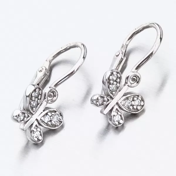 Detské náušnice biele zlato 585 zirkón 52DN-2748BBB