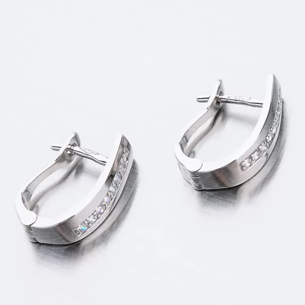 Dámske náušnice biele zlato 585 zirkón 52DZ-8018B-ZIR