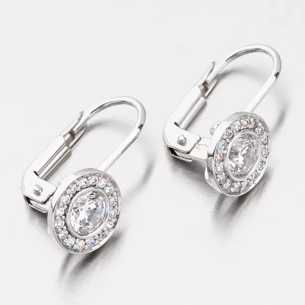 Dámske náušnice biele zlato 585 zirkón visiace 52GZ-8028B-KL