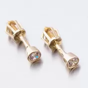 Dámske náušnice žlté zlato 585 zirkón 52DZ-8017Z-ZIR