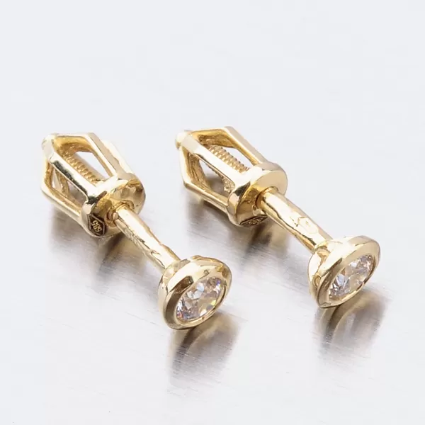 Dámske náušnice žlté zlato 585 zirkón 52DZ-8007Z-ZIR