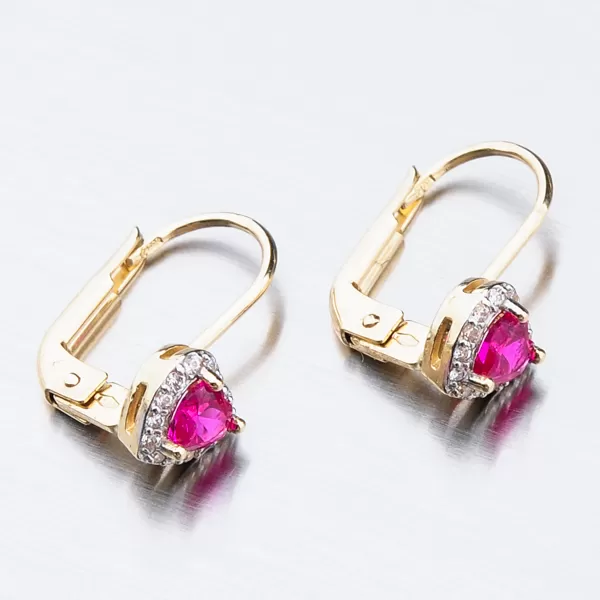 Dámske náušnice žlté zlato 585 zirkón 52GZ-8015ZCB-KL