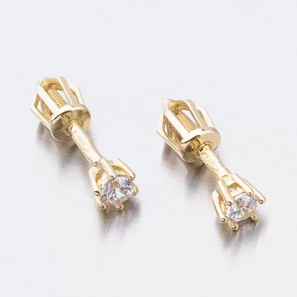 Dámske náušnice žlté zlato 585 zirkón 52DZ-8012Z-ZIR